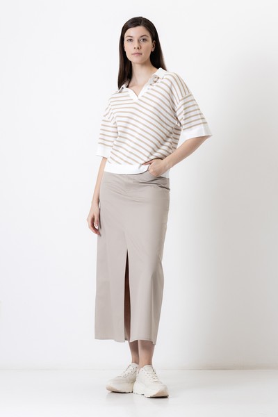 Джемпер в полоску VASSA CODE, пол женский, цвет коричневый, фото №6