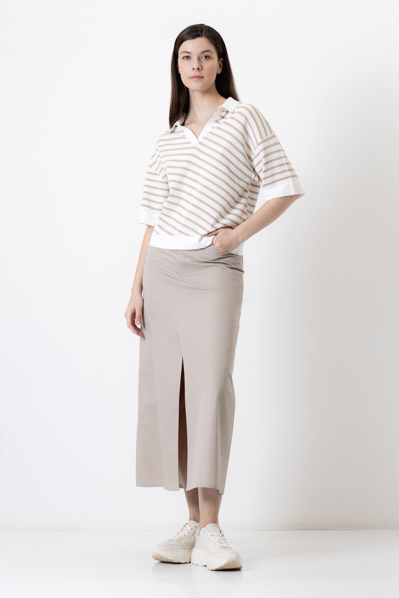 Джемпер в полоску VASSA CODE, пол женский, цвет коричневый, фото №6