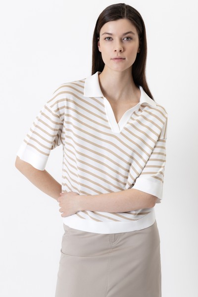 Джемпер в полоску VASSA CODE, пол женский, цвет коричневый, фото №2