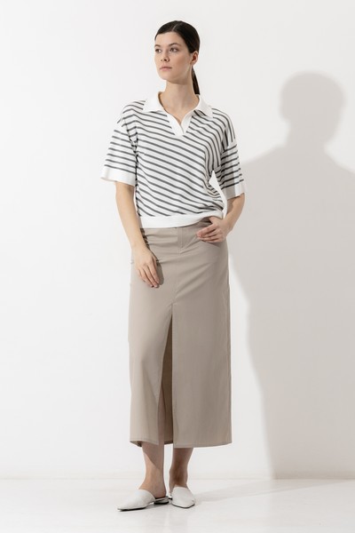 Джемпер в полоску VASSA CODE, пол женский, цвет серый, фото №3