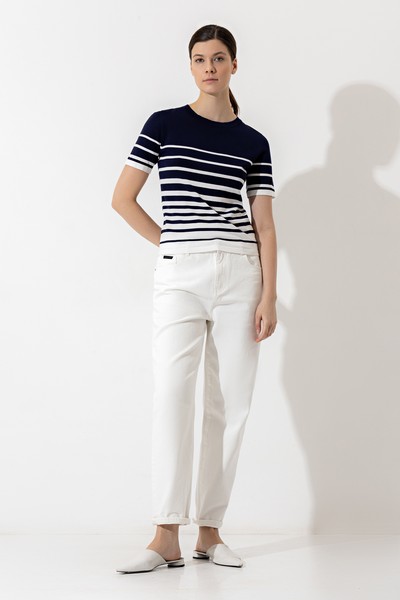 Джемпер в полоску VASSA CODE, пол женский, цвет голубой, фото №2