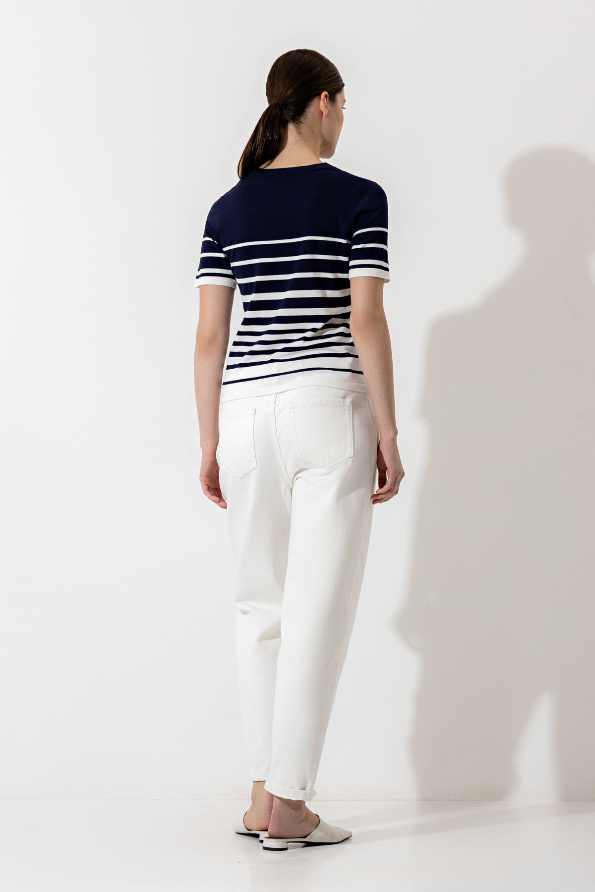 Джемпер в полоску VASSA CODE, пол женский, цвет голубой