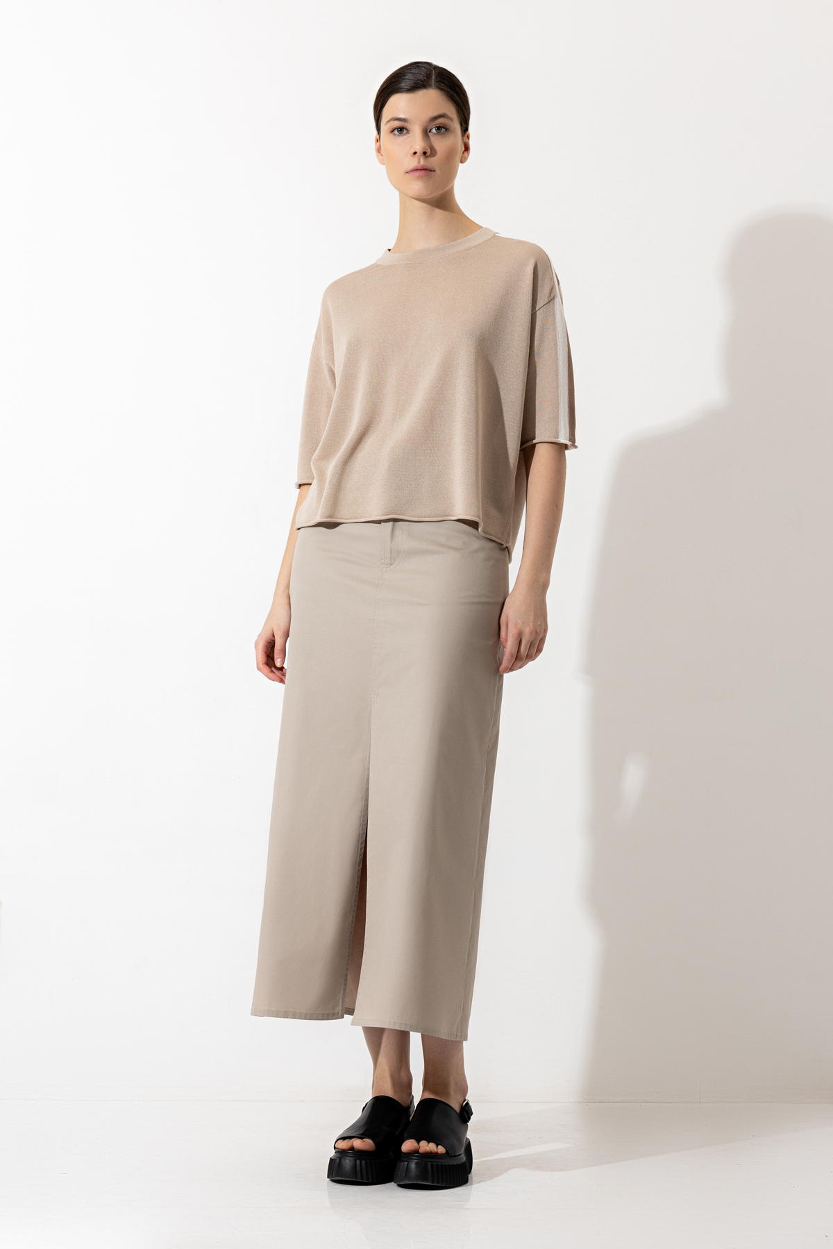 Джемпер из вискозы и шелка , пол женский, цвет коричневый, фото №4