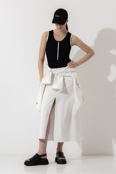 Топ с контрастной отделкой , пол женский, цвет черный, фото №3