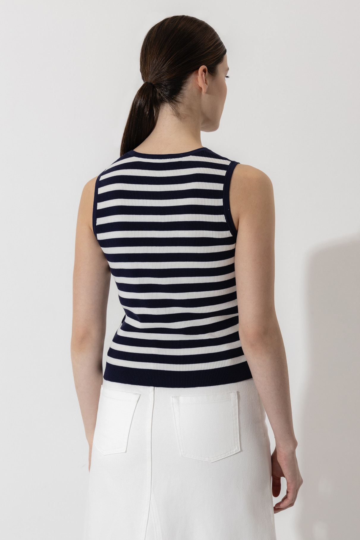 Топ в полоску , пол женский, цвет голубой, фото №3