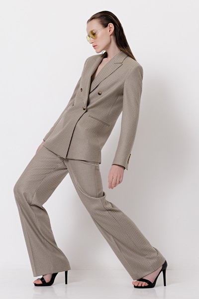 Широкие брюки в гусиную лапку VASSA&Co, пол женский, цвет коричневый, фото №2