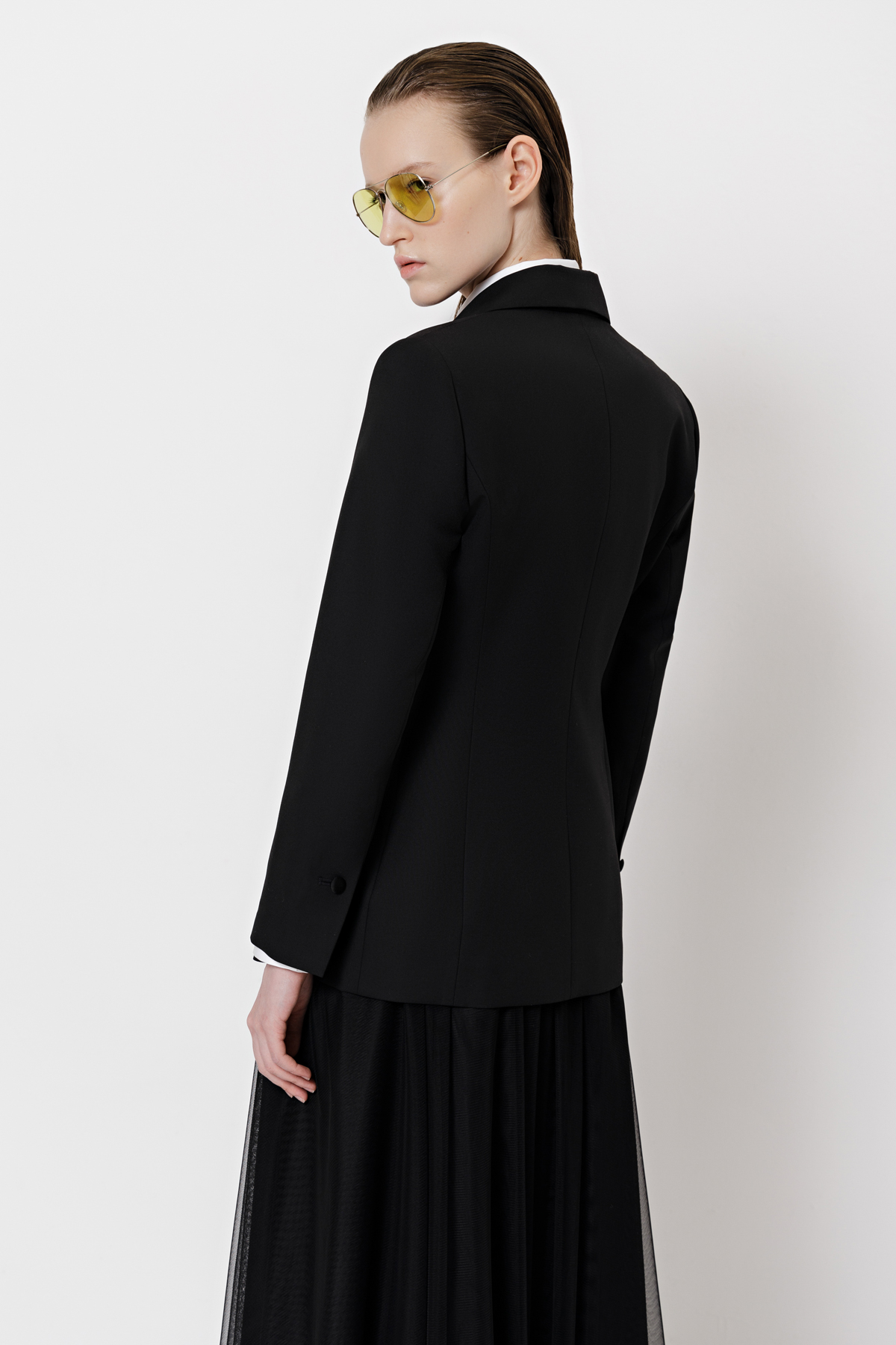 Жакет прямого кроя VASSA&Co, пол женский, цвет черный, фото №4