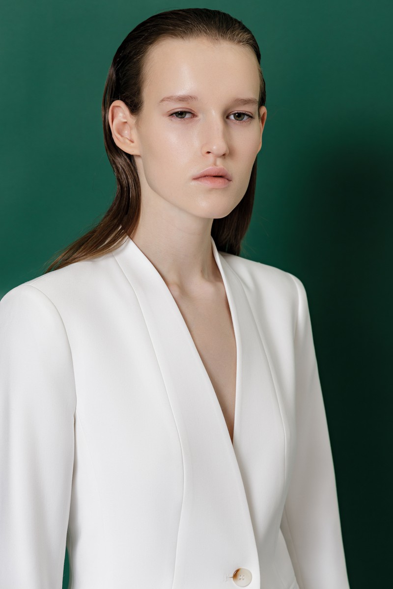 Жакет без лацканов VASSA&Co, пол женский, цвет белый, фото №2