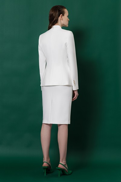 Жакет без лацканов VASSA&Co, пол женский, цвет белый, фото №5