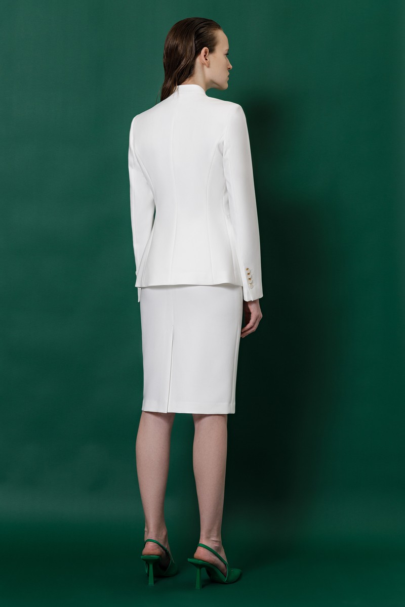 Жакет без лацканов VASSA&Co, пол женский, цвет белый, фото №5