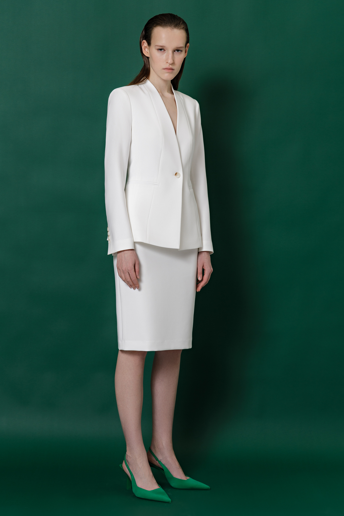 Жакет без лацканов VASSA&Co, пол женский, цвет белый