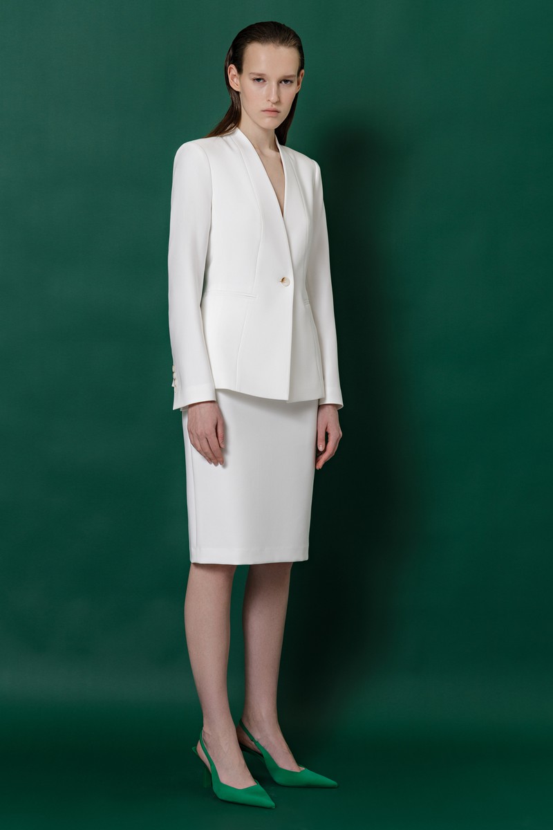 Жакет без лацканов VASSA&Co, пол женский, цвет белый, фото №3