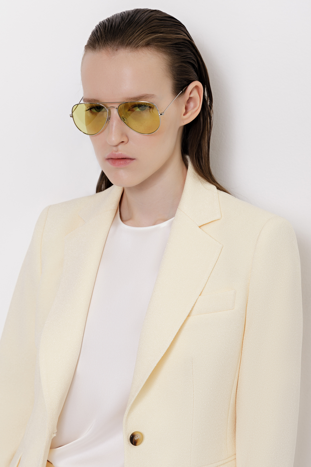 Жакет из фактурной ткани VASSA&Co, пол женский, цвет желтый, фото №2