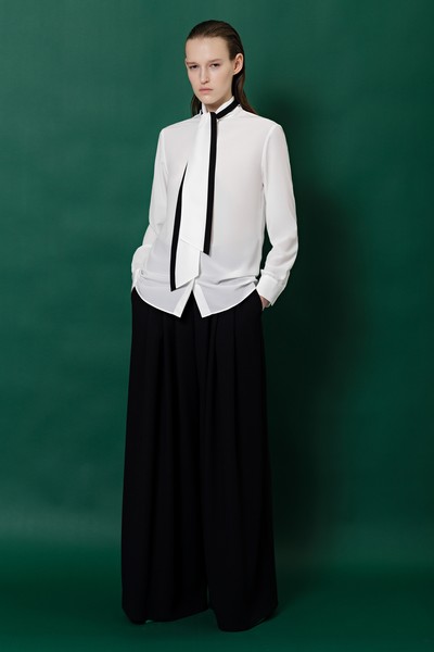 Блузка с воротником-шарфом VASSA&Co, пол женский, цвет белый, фото №3