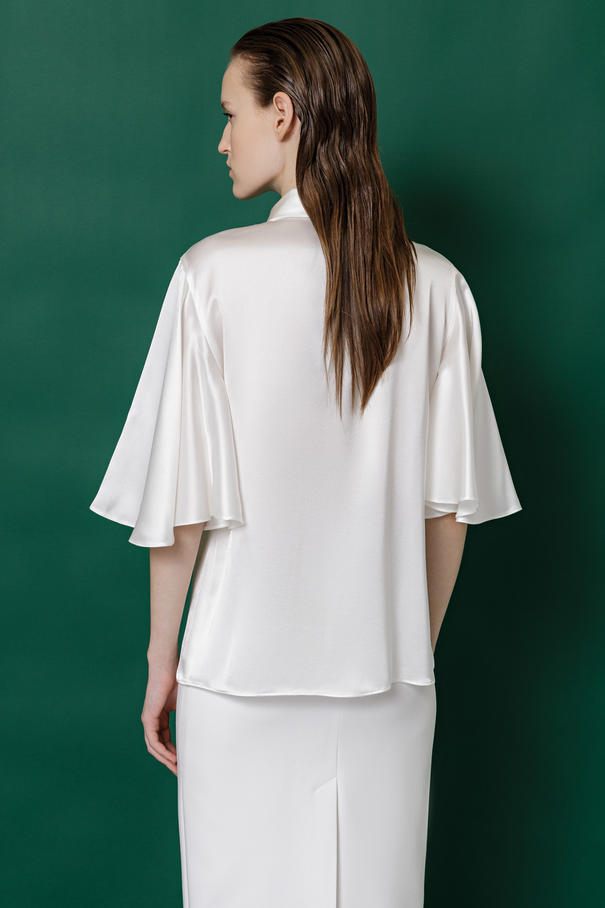 Блузка с широкими рукавами VASSA&Co, пол женский, цвет белый, фото №4