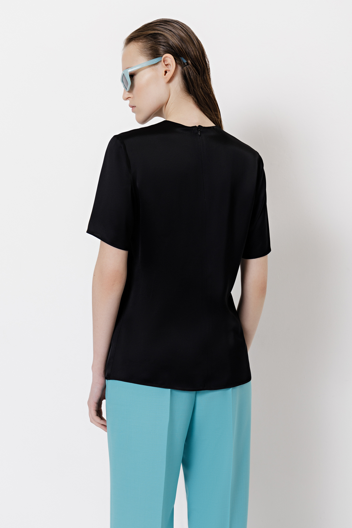 Базовая блузка VASSA&Co, пол женский, цвет черный, фото №3