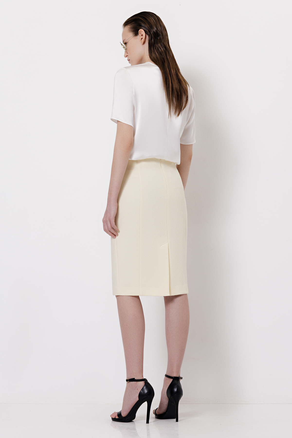 Юбка из фактурной ткани VASSA&Co, пол женский, цвет желтый, фото №5