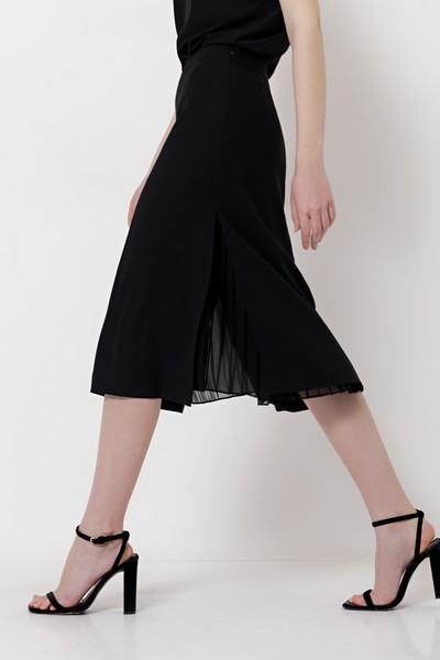 Юбка с полупрозрачными вставками VASSA&Co, пол женский, цвет черный, фото №2