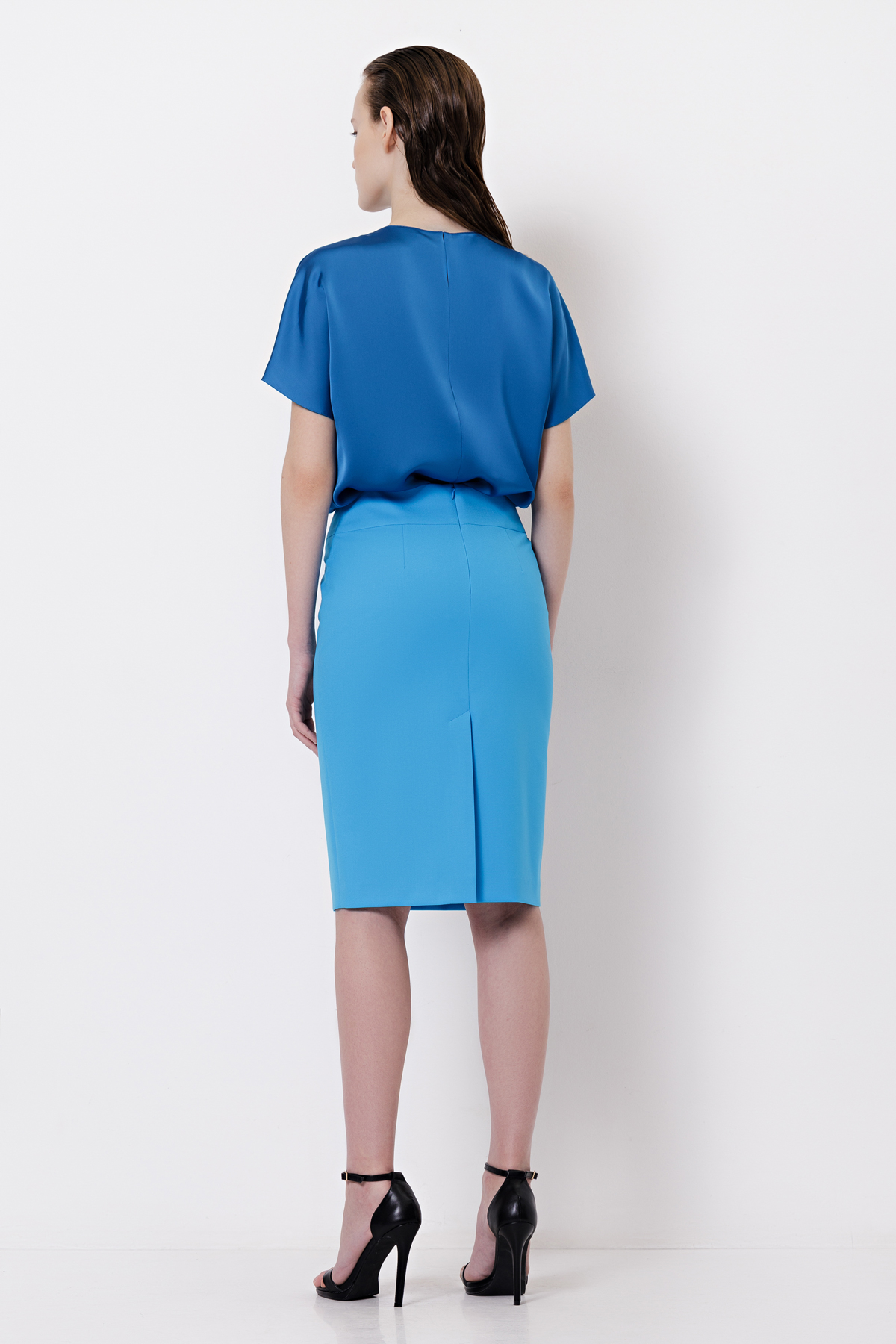 Юбка-карандаш VASSA&Co, пол женский, цвет голубой, фото №6