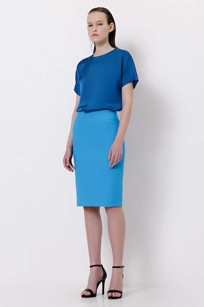 Юбка-карандаш VASSA&Co, пол женский, цвет голубой, фото №2