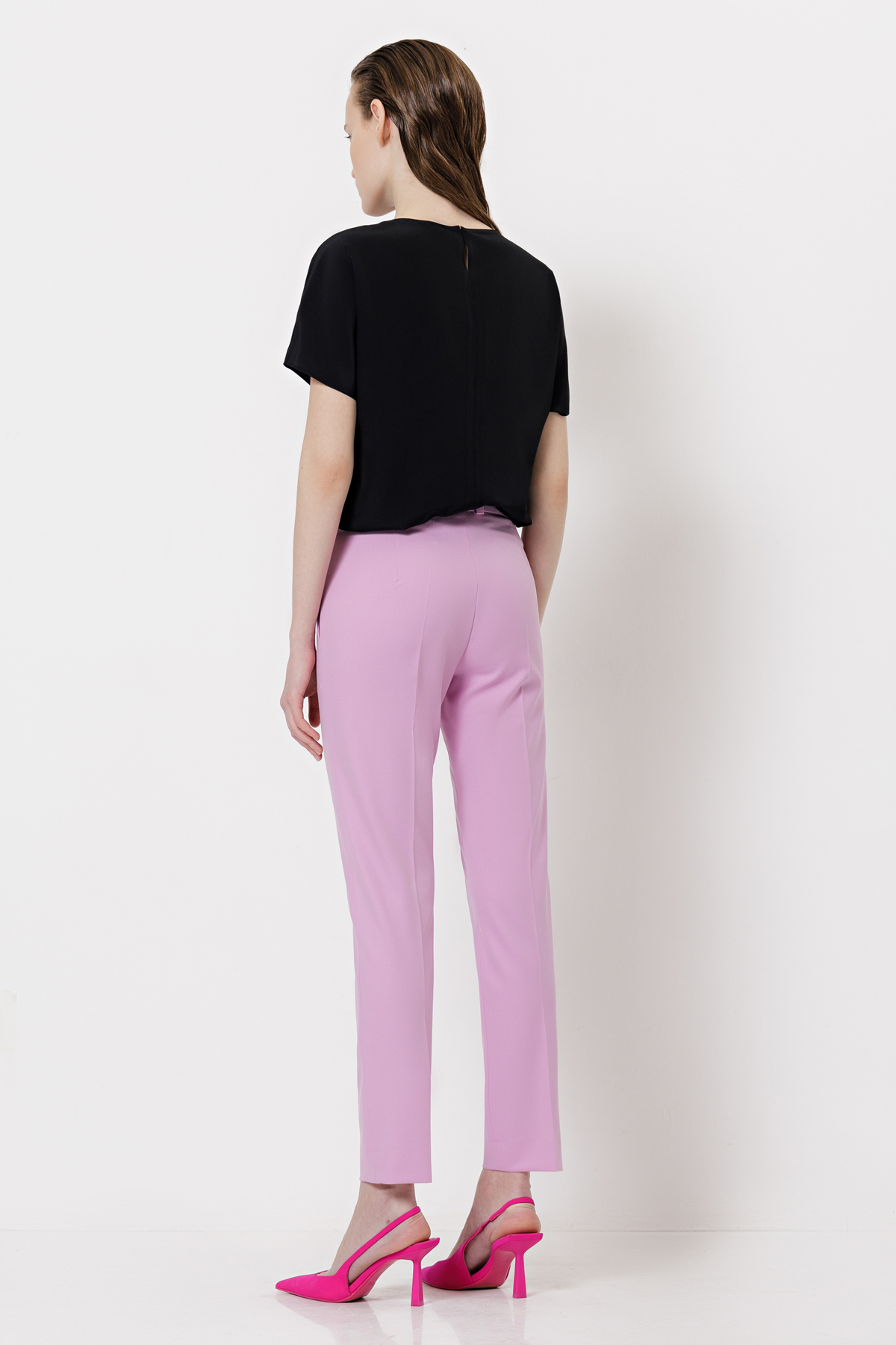 Зауженные брюки со стрелками VASSA&Co, пол женский, цвет фиолетовый, фото №5