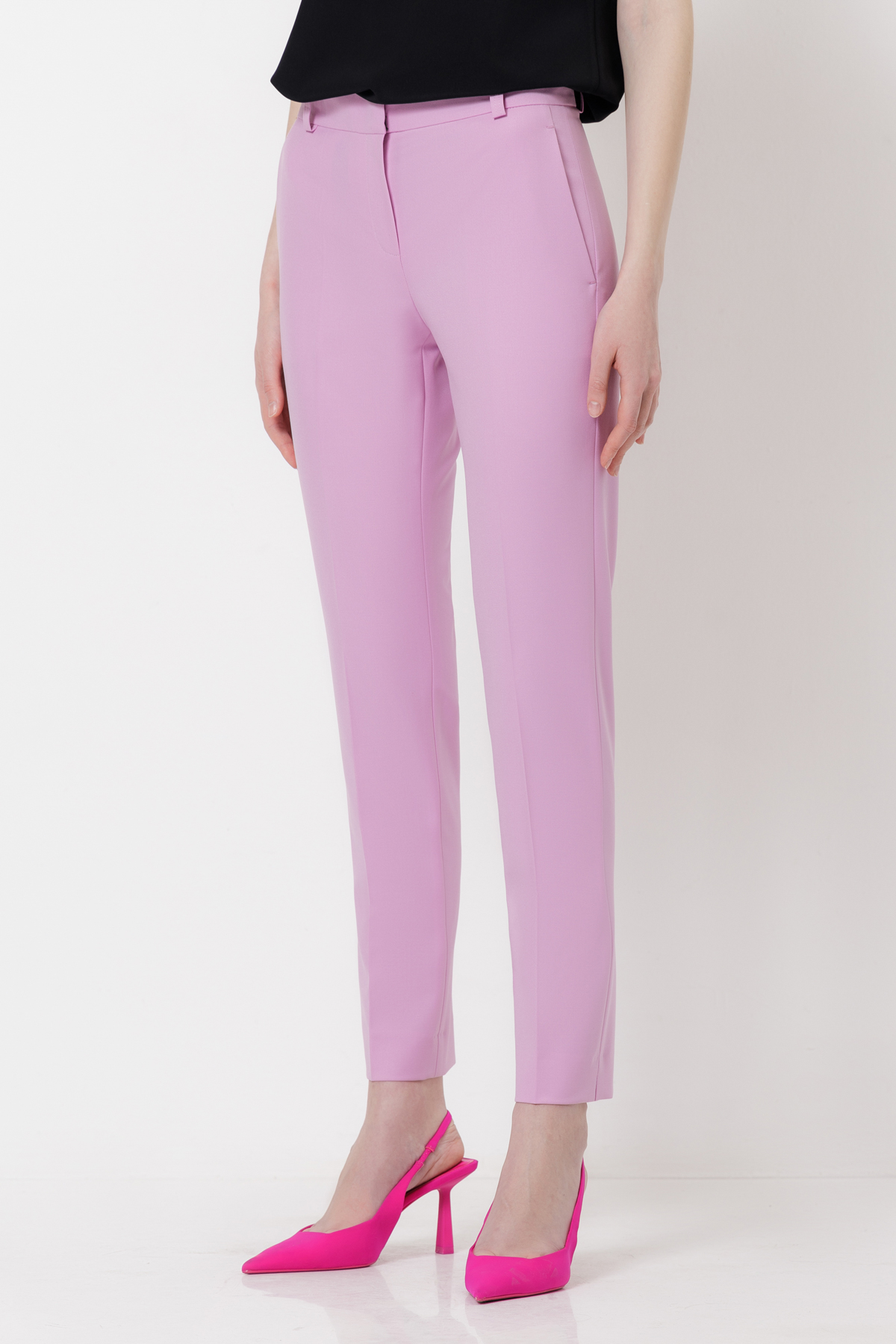 Зауженные брюки со стрелками VASSA&Co, пол женский, цвет фиолетовый, фото №3