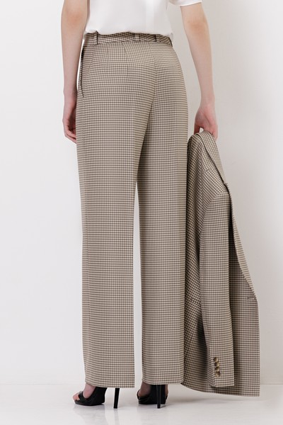 Широкие брюки в гусиную лапку VASSA&Co, пол женский, цвет коричневый, фото №4