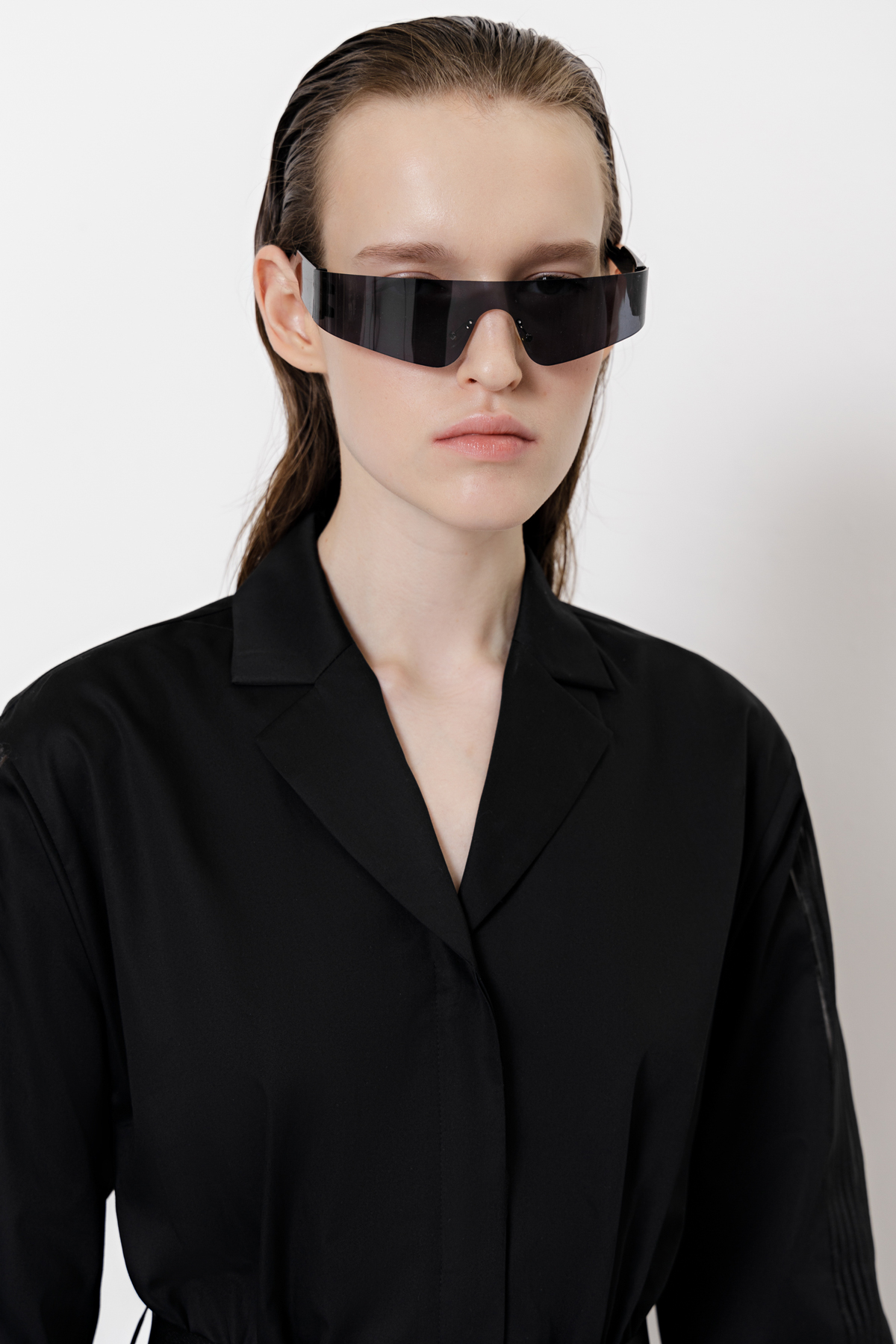 Платье с вставками из органзы VASSA&Co, пол женский, цвет черный