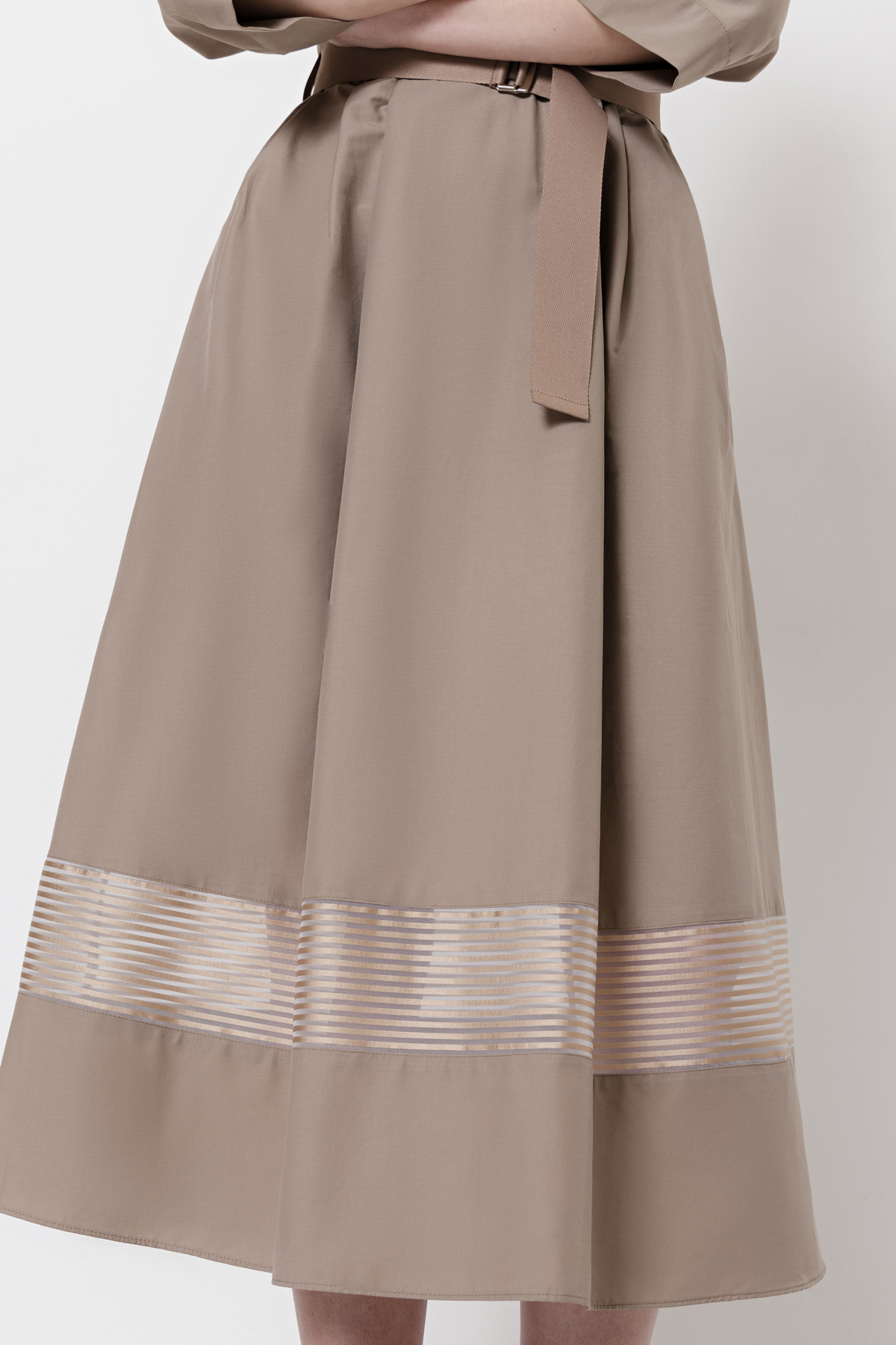 Платье с вставками из органзы VASSA&Co, пол женский, цвет коричневый