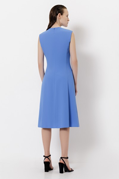 Платье с контрастными вставками VASSA&Co, пол женский, цвет голубой, фото №5