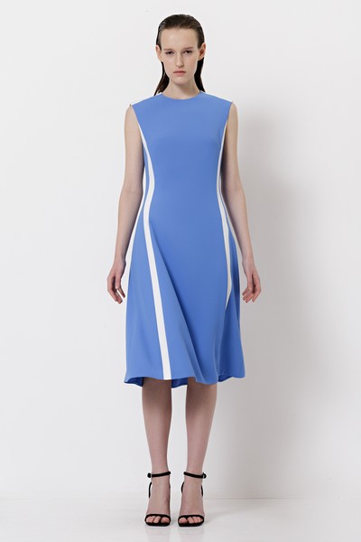 Платье с контрастными вставками VASSA&Co, пол женский, цвет голубой, фото №2