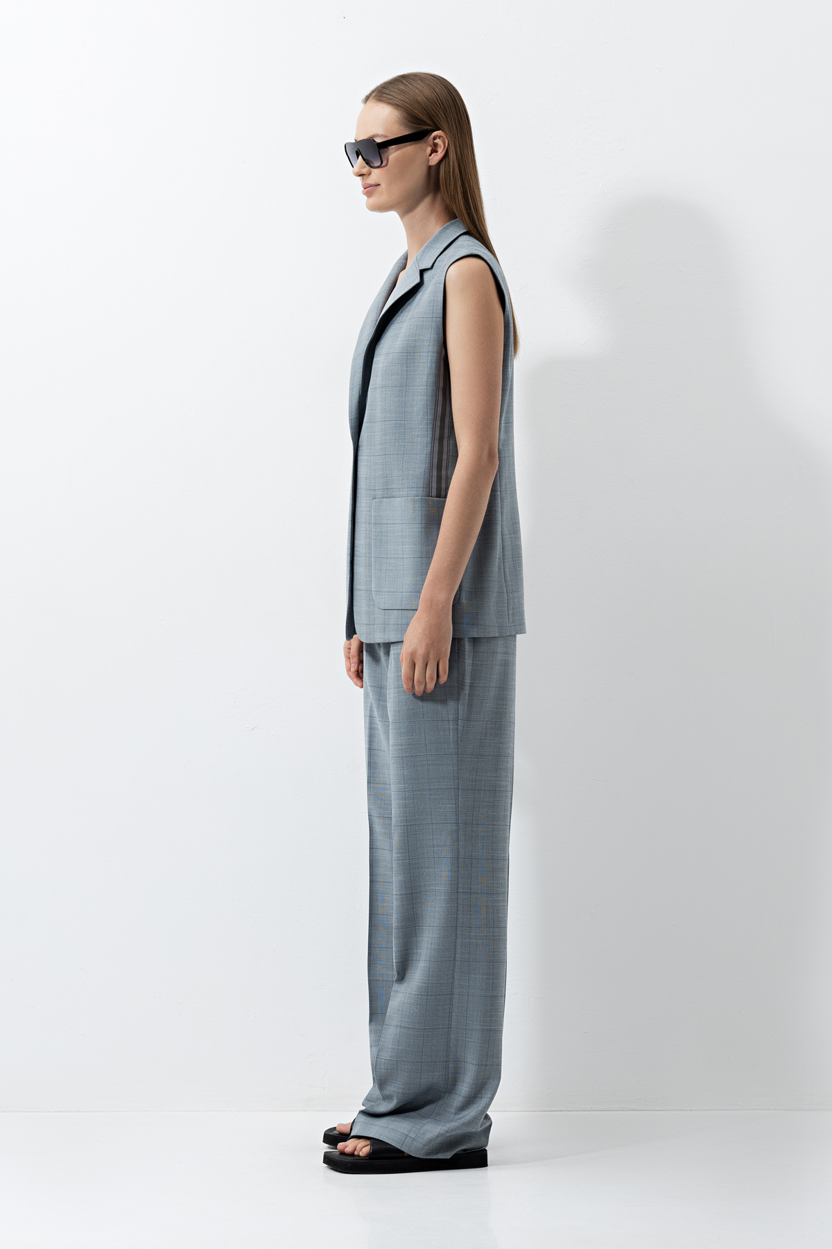 Жилет с тесьмой , пол женский, цвет серый, фото №3