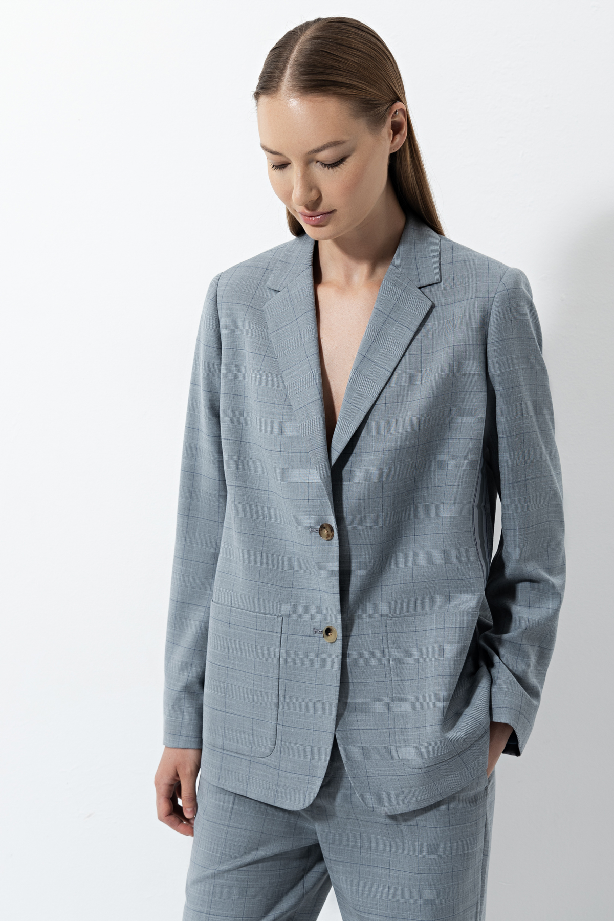 Жакет с тесьмой , пол женский, цвет серый, фото №2