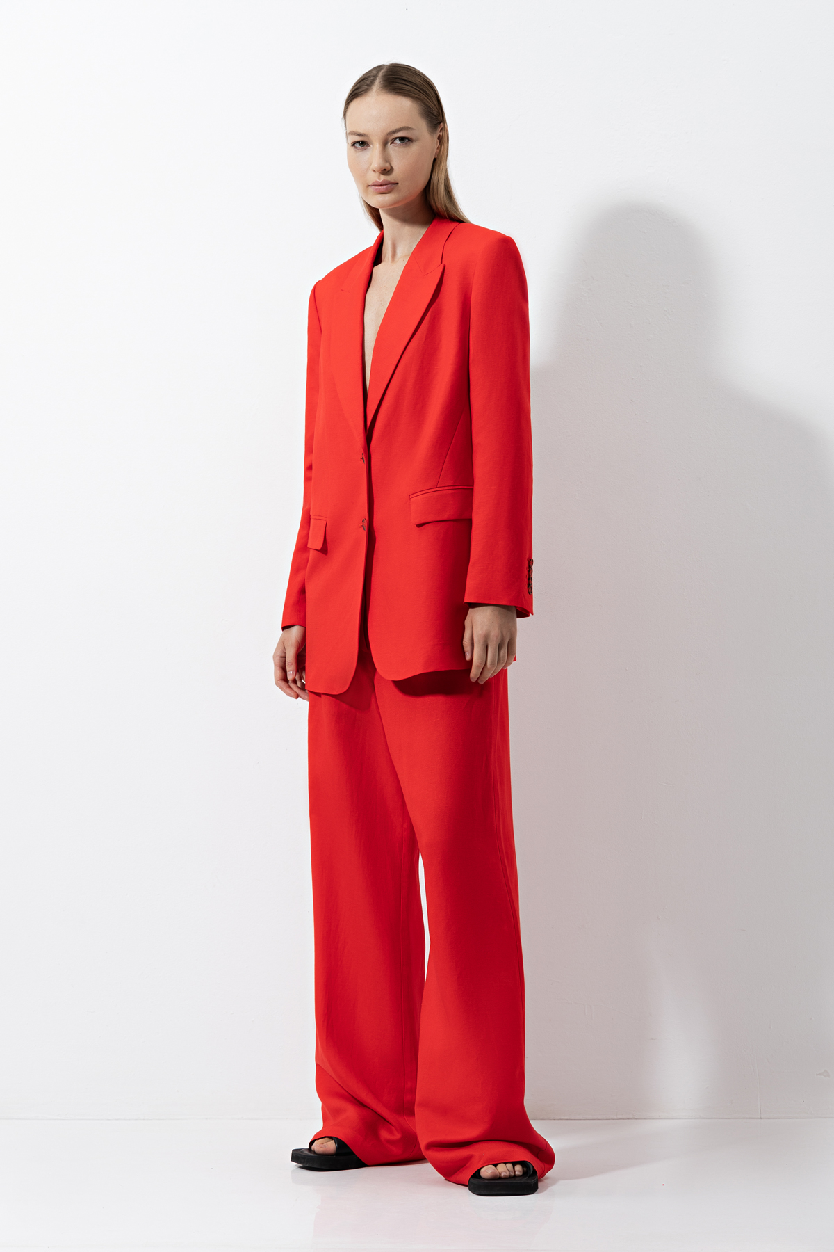 Жакет из вискозы и льна , пол женский, цвет красный, фото №2