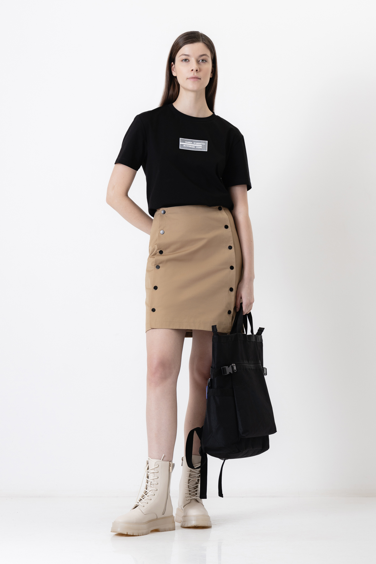 Футболка с логотипом , пол женский, цвет черный, фото №2