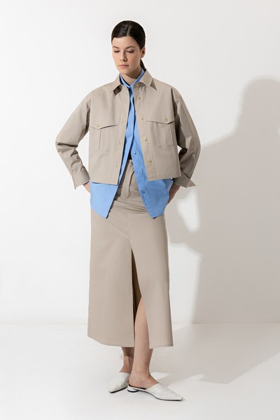 Укороченная рубашка из хлопка , пол женский, цвет коричневый, фото №4