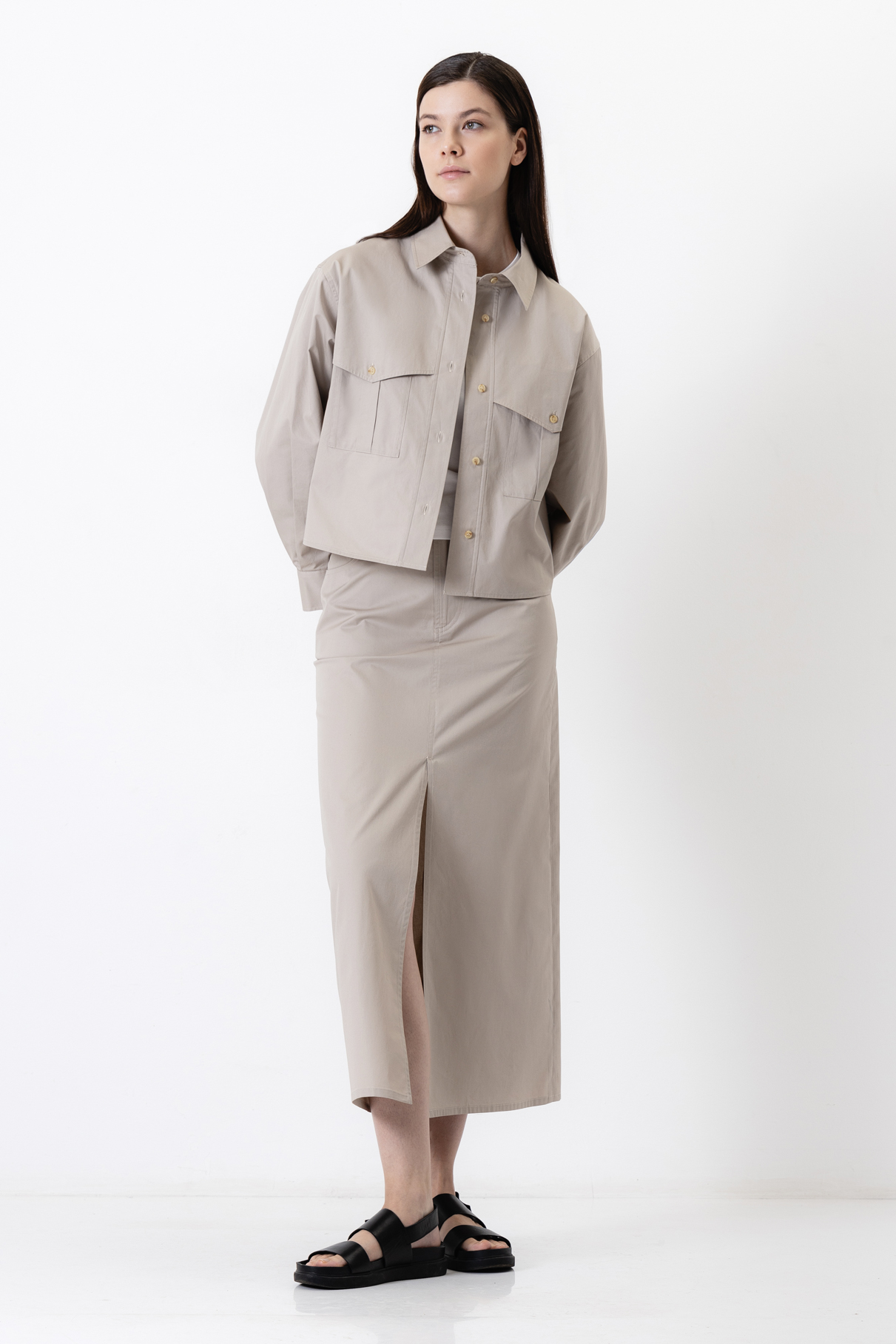 Юбка с разрезом , пол женский, цвет коричневый, фото №3