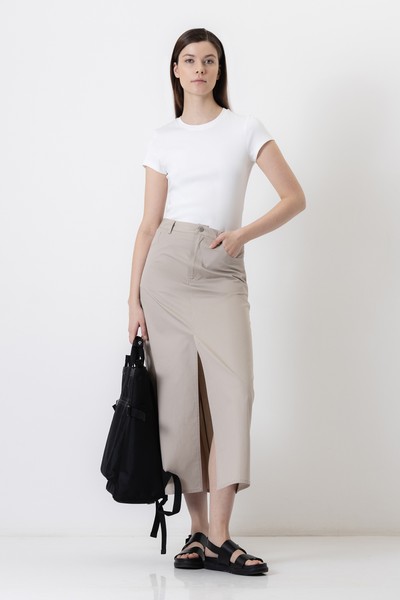 Юбка с разрезом , пол женский, цвет коричневый, фото №2