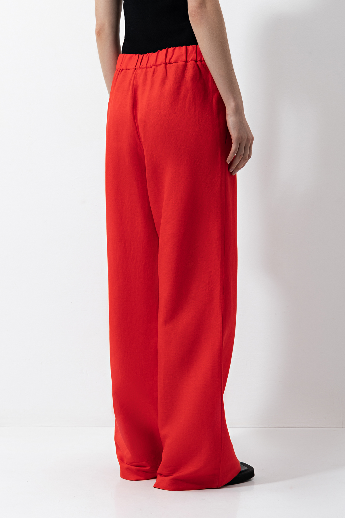 Брюки из вискозы и льна , пол женский, цвет красный, фото №6