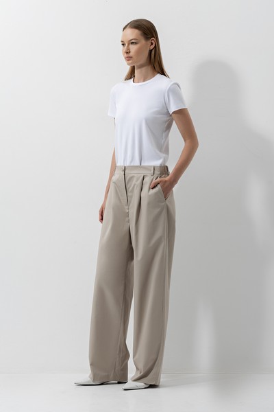 Брюки из хлопка , пол женский, цвет коричневый, фото №2