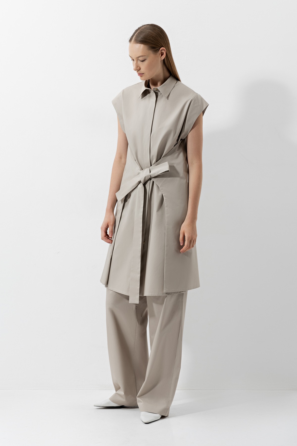 Платье из хлопка VASSA CODE, пол женский, цвет коричневый