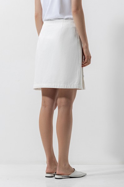 Джинсовая мини-юбка , пол женский, цвет белый, фото №3