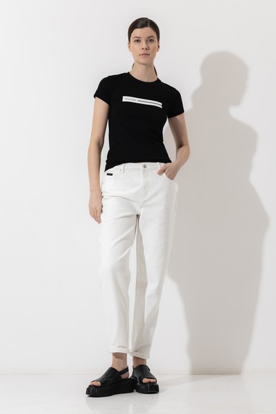 Джинсы Mom Fit , пол женский, цвет белый, фото №2