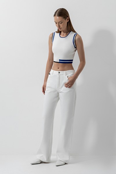 Топ с контрастными вставками , пол женский, цвет белый, фото №4