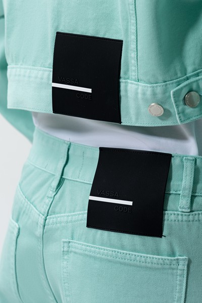 Джинсы Chelsea High Rise VASSA CODE, пол женский, цвет зеленый, фото №3