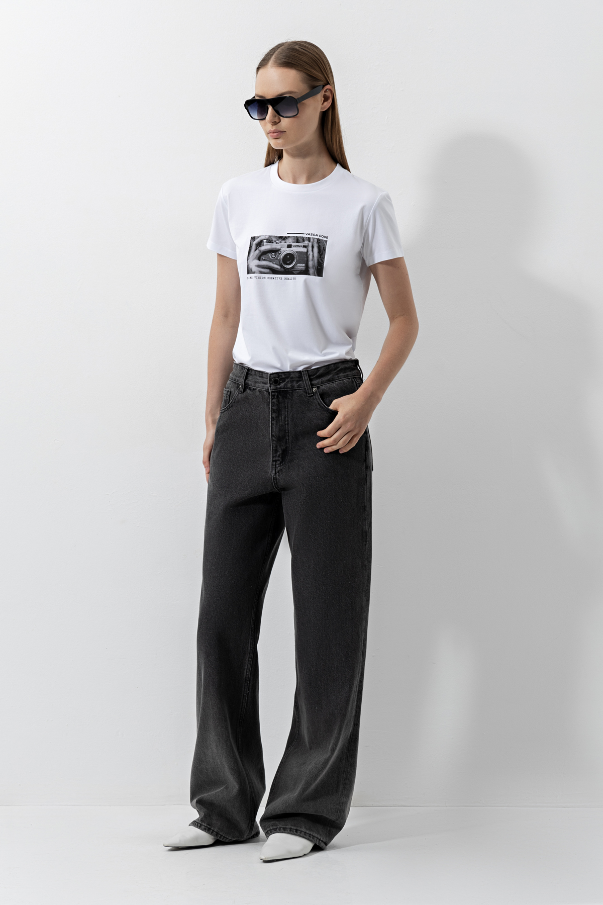 Футболка с принтом , пол женский, цвет белый, фото №2