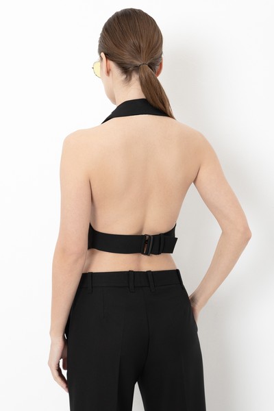 Жилет с контрастной отделкой VASSA&Co, пол женский, цвет черный, фото №4