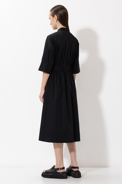 Платье с воротником-стойкой VASSA&Co, пол женский, цвет черный, фото №5