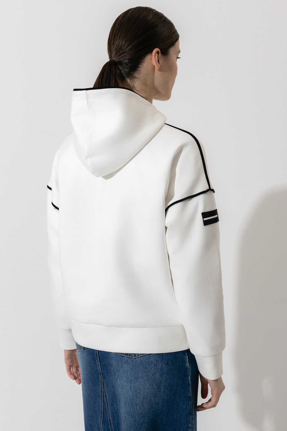 Свитшот с капюшоном , пол женский, цвет белый, фото №7