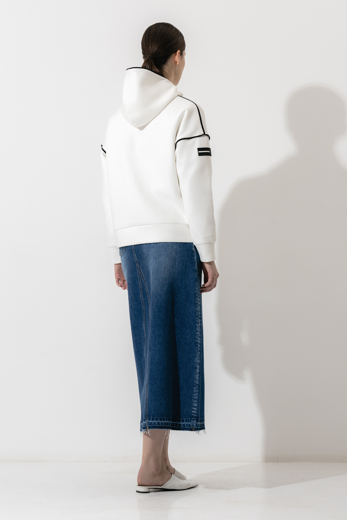 Свитшот с капюшоном , пол женский, цвет белый, фото №8